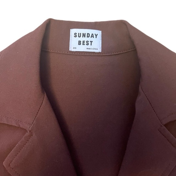 xxs sunday best aritzia brown cropped button up - Picture 2 of 2